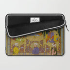Antique Indian Miniature Painted Illustration Timur handing the crown to Babur Laptop Sleeve Gallery Image 2