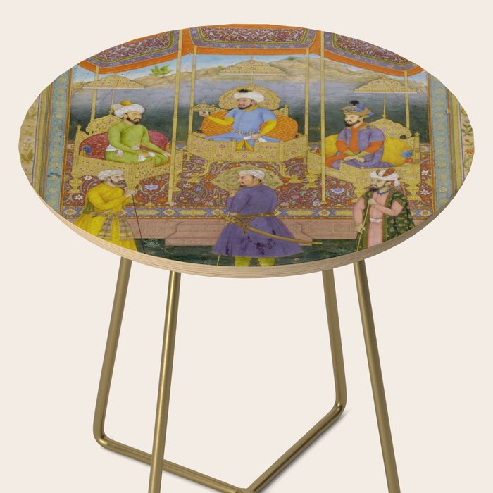Antique Indian Miniature Painted Illustration Timur handing the crown to Babur Side Table Gallery Image 2