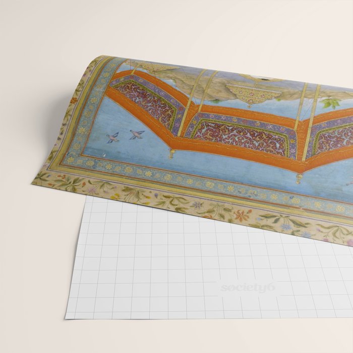 Antique Indian Miniature Painted Illustration Timur handing the crown to Babur Wrapping Paper Gallery Image 2