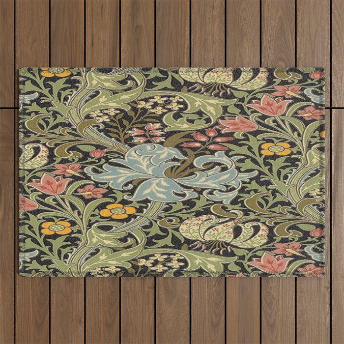 William Morris floral design  Outdoor Rug Gallery Image 1