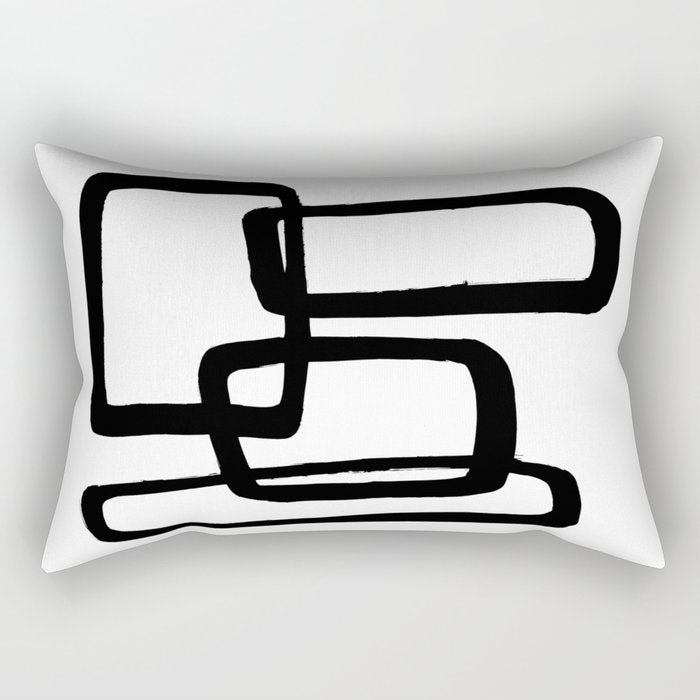 Mod Ink White Background Rectangular Pillow Gallery Image 2