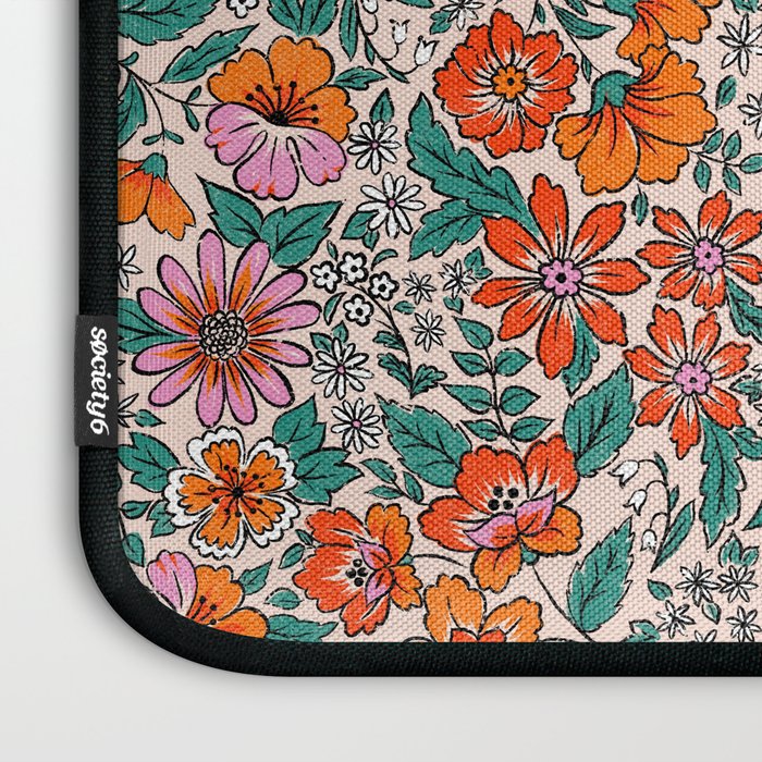Posey - pink, orange, and teal Laptop Sleeve Gallery Image 3