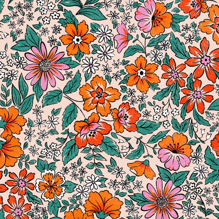 Posey - pink, orange, and teal Coffee Mug Gallery Image 2