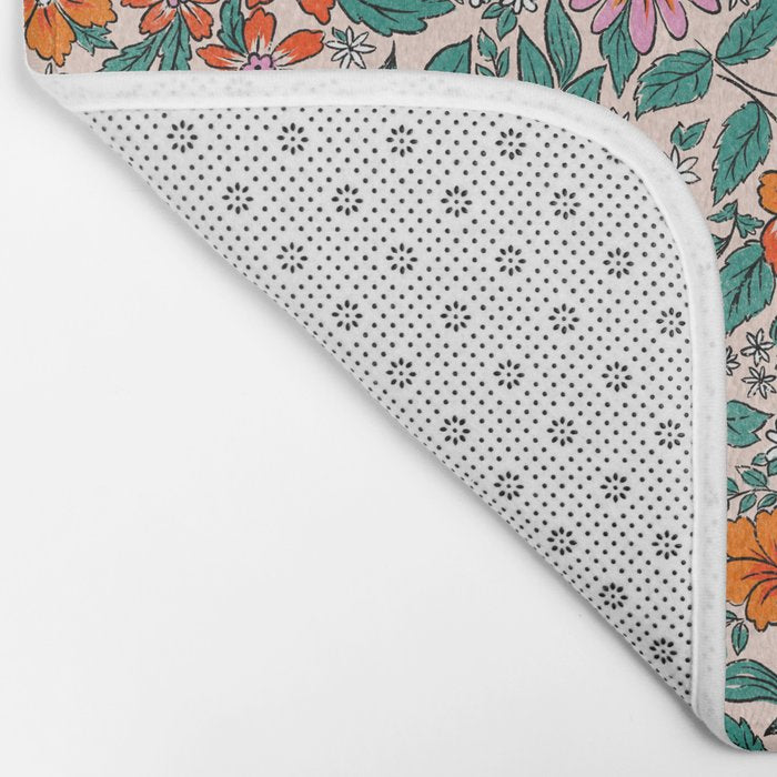 Posey - pink, orange, and teal Bath Mat Gallery Image 2