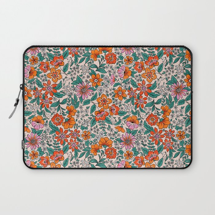 Posey - pink, orange, and teal Laptop Sleeve Gallery Image 1