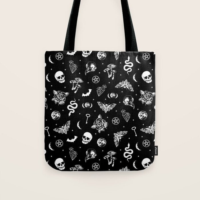 Witchcraft B&W Tote Bag Gallery Image 1