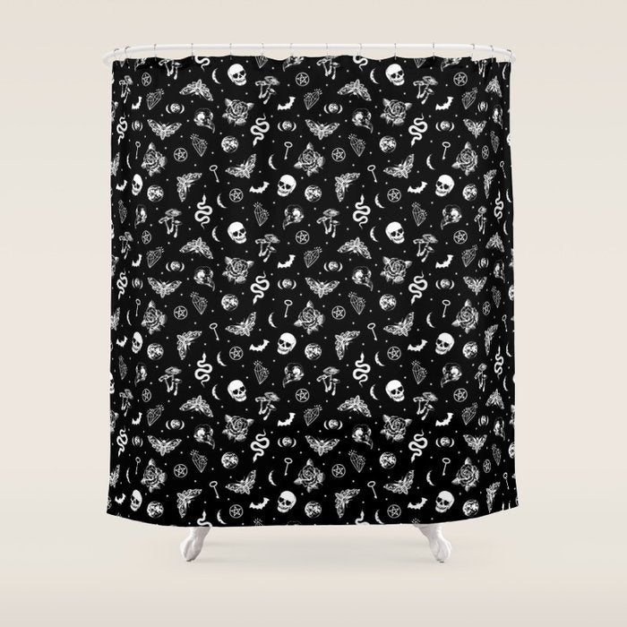 Witchcraft B&W Shower Curtain Gallery Image 1