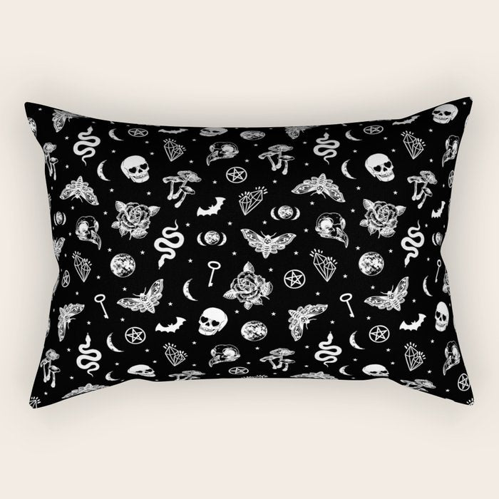 Witchcraft B&W Rectangular Pillow Gallery Image 2
