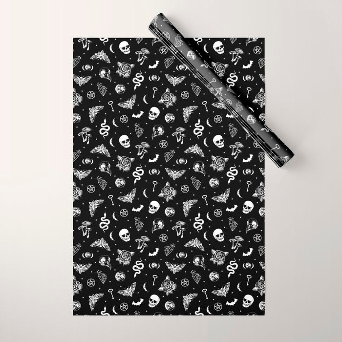 Witchcraft B&W Wrapping Paper Gallery Image 1