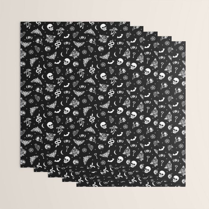 Witchcraft B&W Wrapping Paper Gallery Image 3