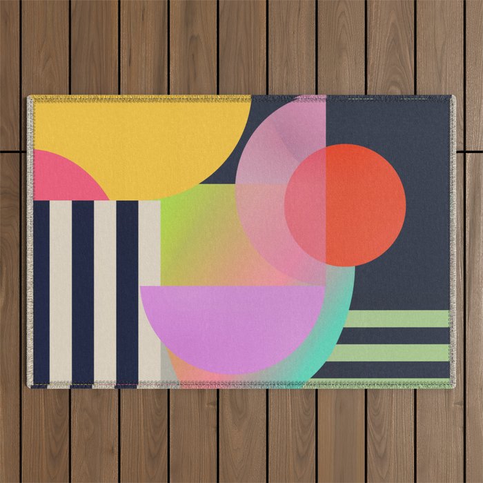 Abstract Geometric Shapes 212 Outdoor Rug Gallery Image 1