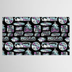Retro holographic Y2K sticker pattern Tablecloth Gallery Image 2