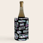 Retro holographic Y2K sticker pattern Wine Chiller Gallery Image 2