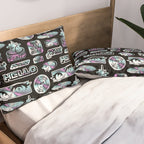 Retro holographic Y2K sticker pattern Pillow Sham Gallery Image 2