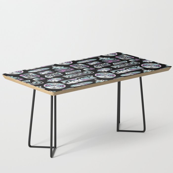 Retro holographic Y2K sticker pattern Coffee Table Gallery Image 1