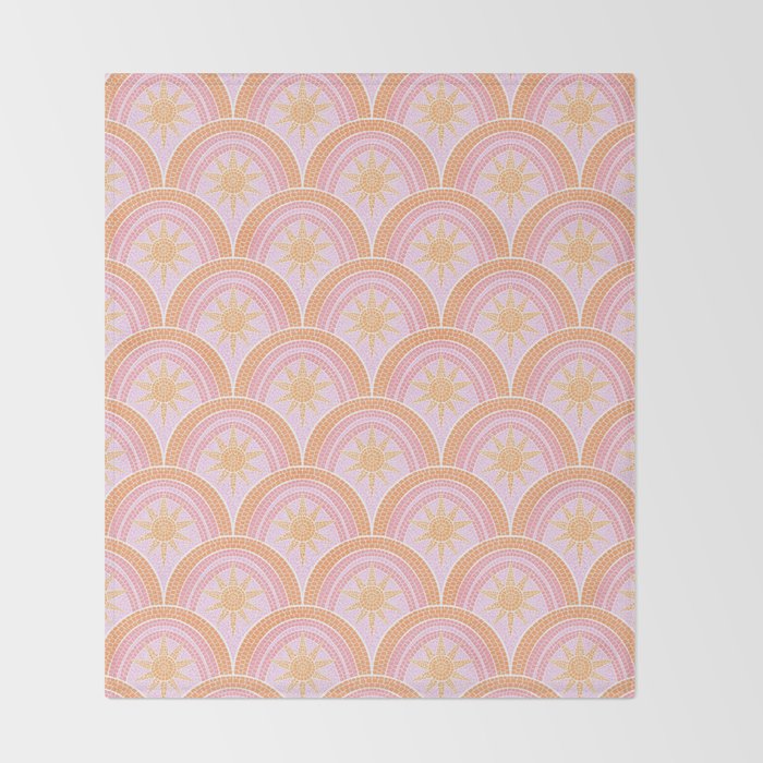 Bohemian Sunburst Mosaic Throw Blanket Gallery Image 2
