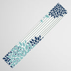 Festive, Floral Prints and Stripes, Teal and Blue Table Runner Gallery Image 3