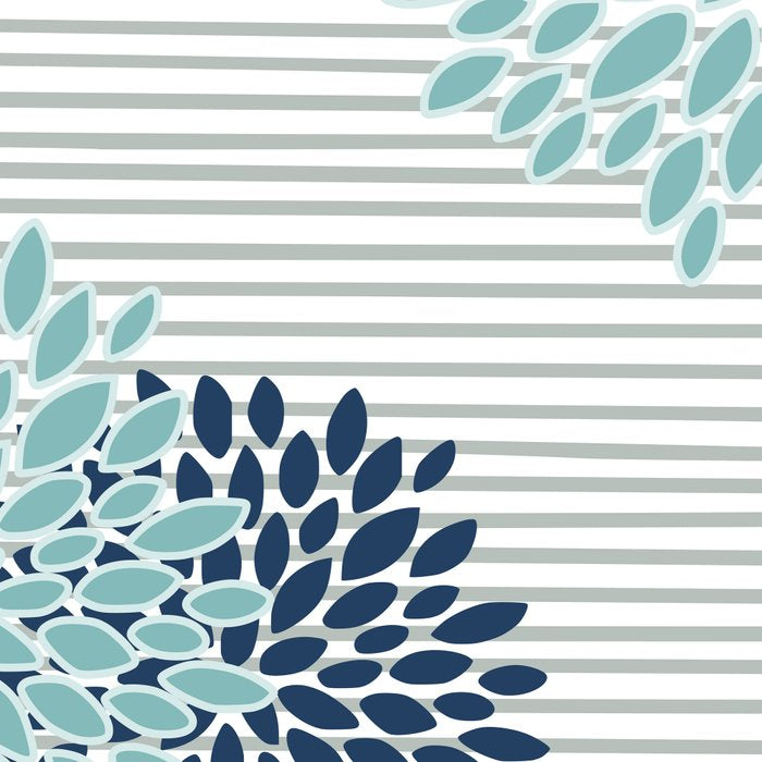 Festive, Floral Prints and Stripes, Teal and Blue Coffee Mug Gallery Image 2