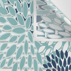 Festive, Floral Prints and Stripes, Teal and Blue Wall Tapestry Gallery Image 3