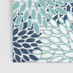 Festive, Floral Prints and Stripes, Teal and Blue Poster Gallery Image 3