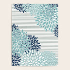 Festive, Floral Prints and Stripes, Teal and Blue Poster Gallery Image 4