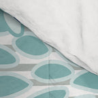 Festive, Floral Prints and Stripes, Teal and Blue Comforter Gallery Image 4