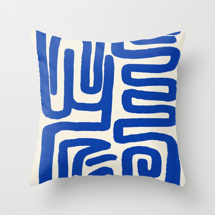 Blue line art 03 Throw Pillow Gallery Image 6