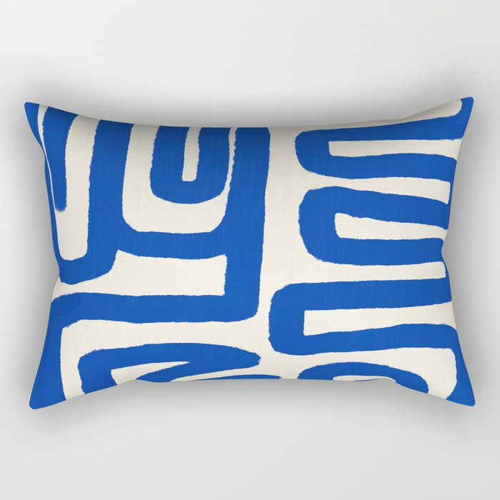 Blue line art 03 Rectangular Pillow Gallery Image 1