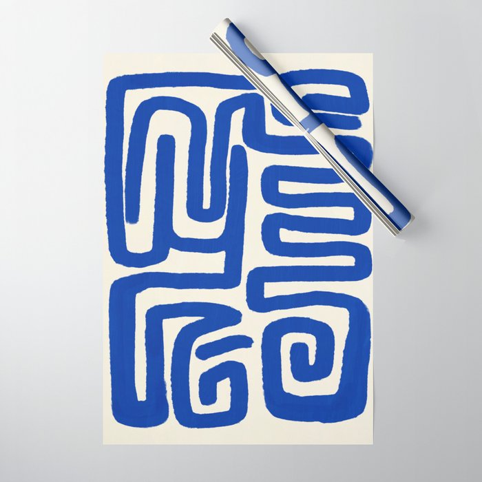 Blue line art 03 Wrapping Paper Gallery Image 1
