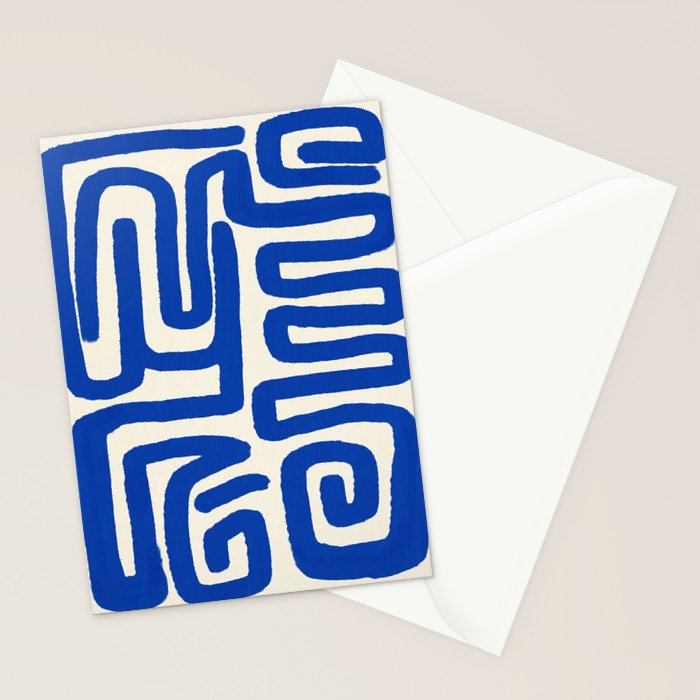 Blue line art 03 Stationery Card Gallery Image 2