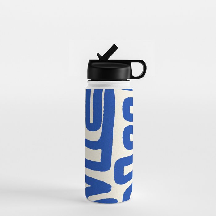 Blue line art 03 Water Bottle Gallery Image 1