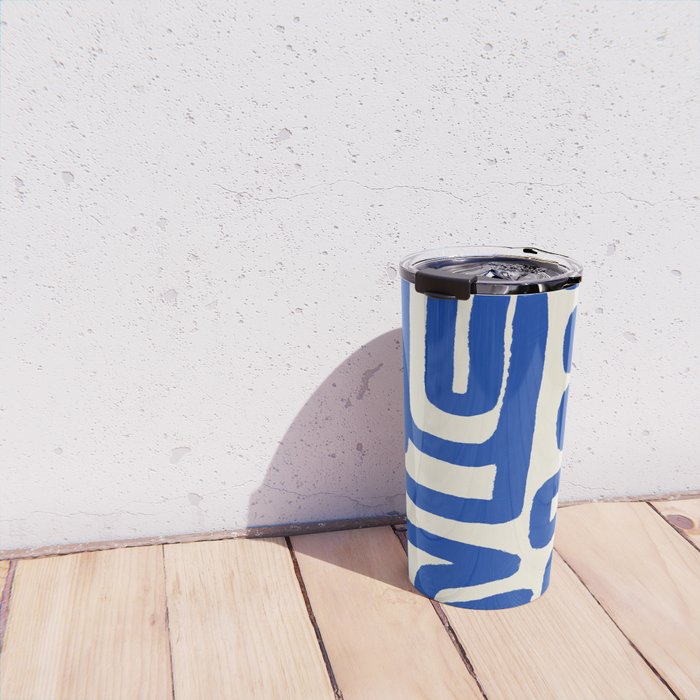 Blue line art 03 Travel Mug Gallery Image 4