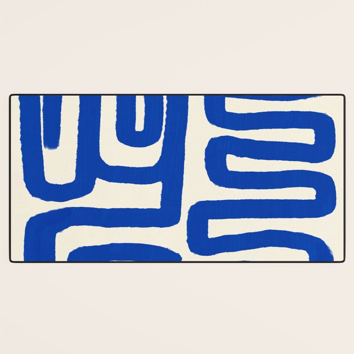 Blue line art 03 Desk Mat Gallery Image 3