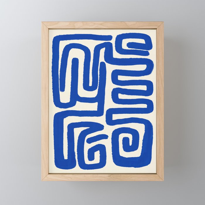 Blue line art 03 Mini Art Print Gallery Image 1