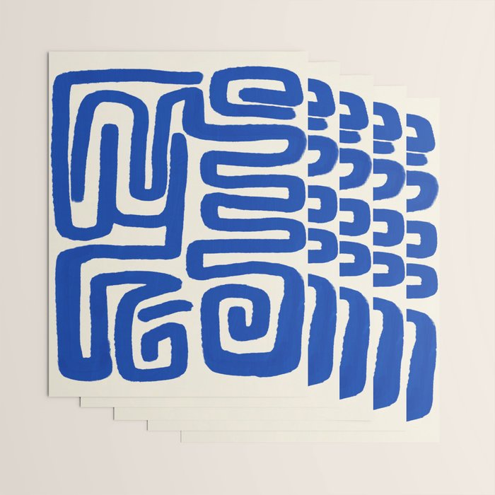 Blue line art 03 Wrapping Paper Gallery Image 3