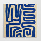 Blue line art 03 Wood Wall Art Gallery Image 1