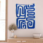 Blue line art 03 Wall Tapestry Gallery Image 2