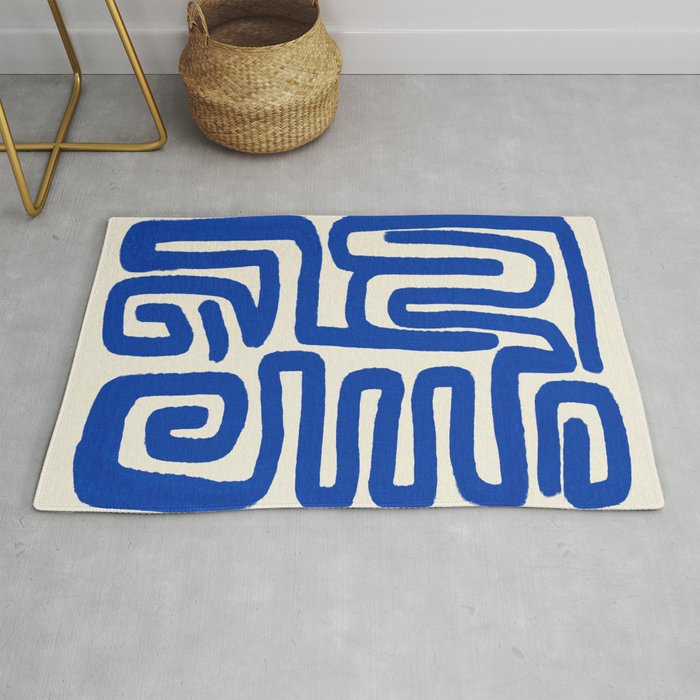 Blue line art 03 Rug Gallery Image 1