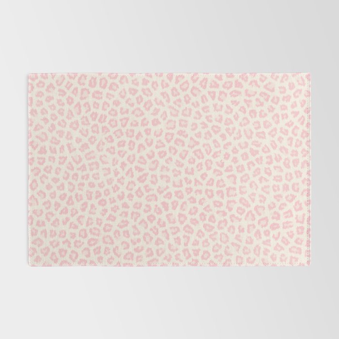 Modern ivory blush pink girly cheetah animal print pattern Rug Gallery Image 2