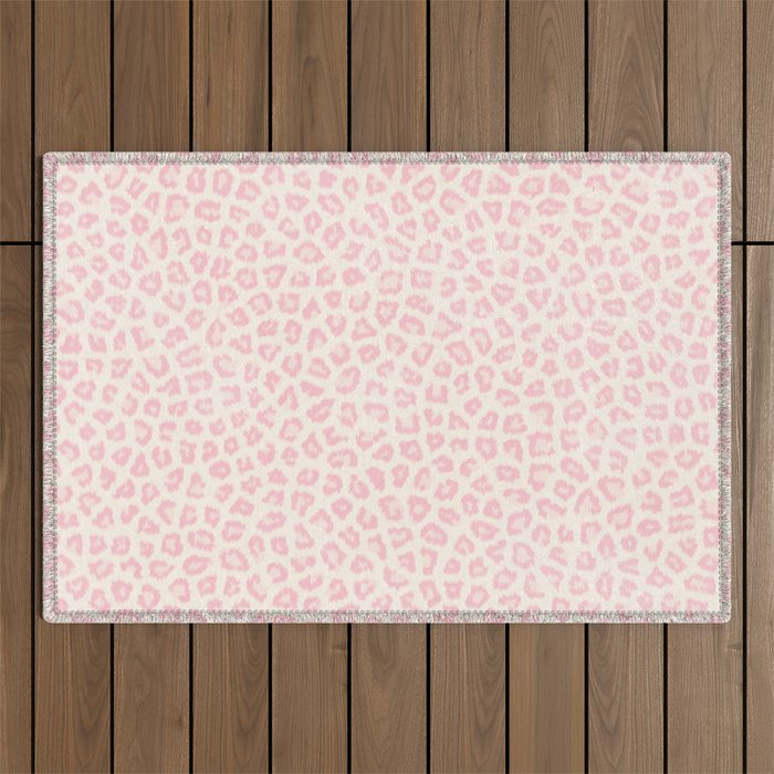 Modern ivory blush pink girly cheetah animal print pattern Outdoor Rug Gallery Image 1