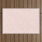 Modern ivory blush pink girly cheetah animal print pattern Outdoor Rug Gallery Image 1