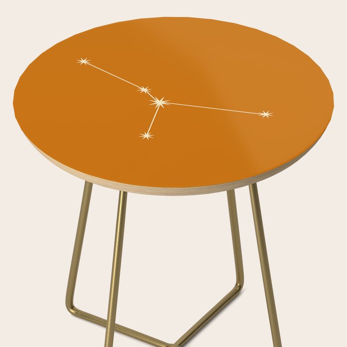 Cancer Zodiac Star Constellation Line Art Orange Side Table Gallery Image 2