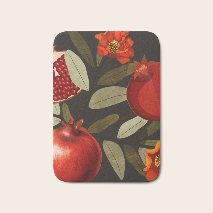 Pomegranate Botanical Art 2 Bath Mat Gallery Image 1
