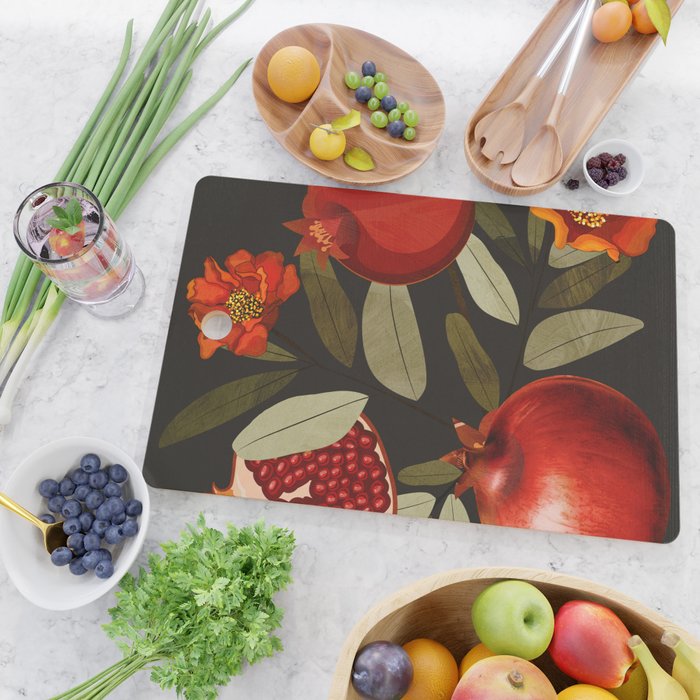 Pomegranate Botanical Art 2 Cutting Board Gallery Image 2