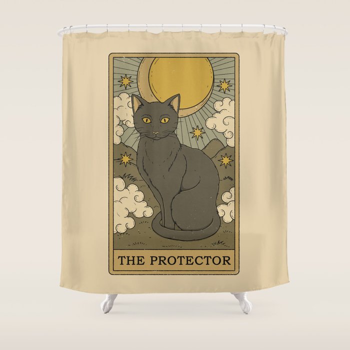 The Protector - Cat Tarot Shower Curtain Gallery Image 1