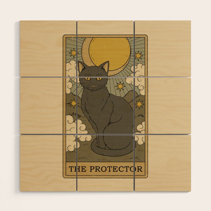 The Protector - Cat Tarot Wood Wall Art Gallery Image 1