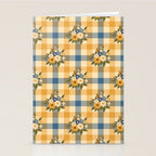 Country Retro Cottage Flowers plaid Stationery Card Gallery Image 2