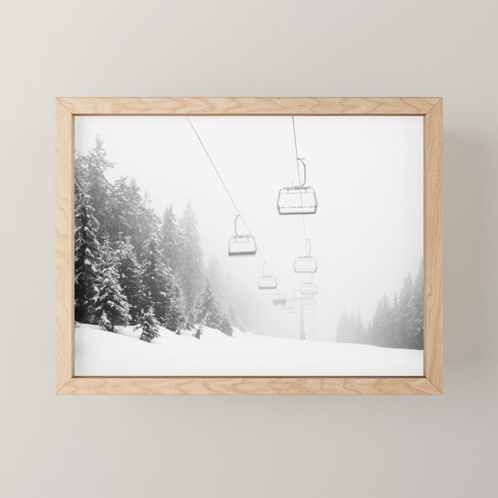 Ski Gondolas , Ski Lift Mini Art Print Gallery Image 1