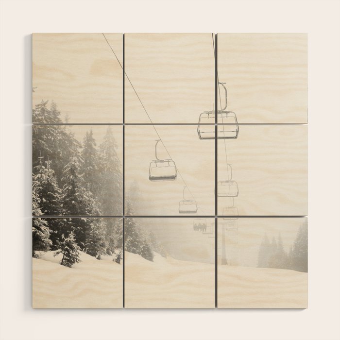 Ski Gondolas , Ski Lift Wood Wall Art Gallery Image 1