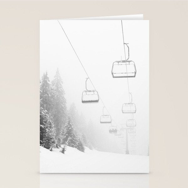 Ski Gondolas , Ski Lift Stationery Card